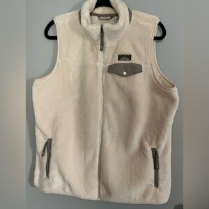 LL Bean Hi-Pile Mountain Fleece Vest Pockets Full Zip  Size Large